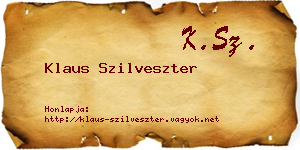 Klaus Szilveszter névjegykártya
